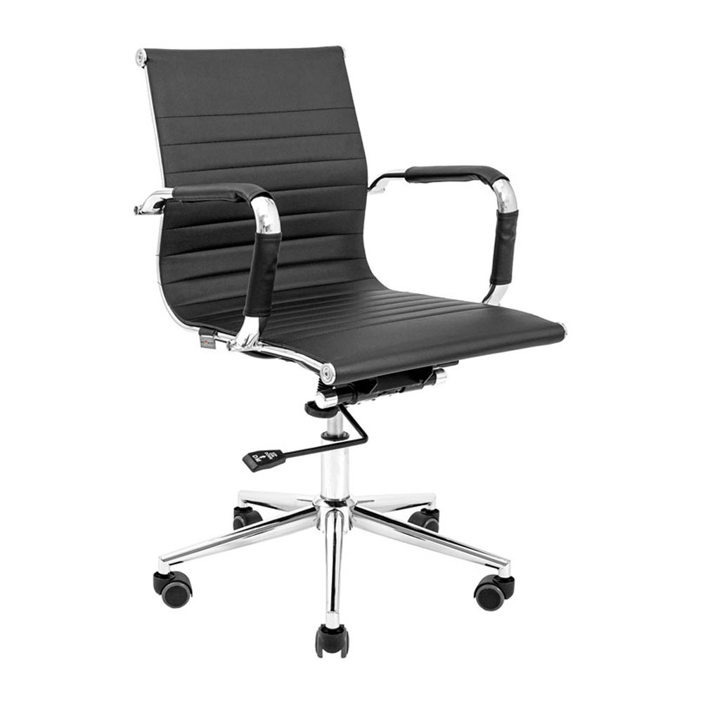 Крісло Балі ЛБ – комплектація Хром – механізм DT (Deeptilt) – оббивка Чорний